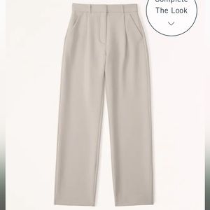 Abercrombie Tailored Relaxed Straight Pant - Light Taupe